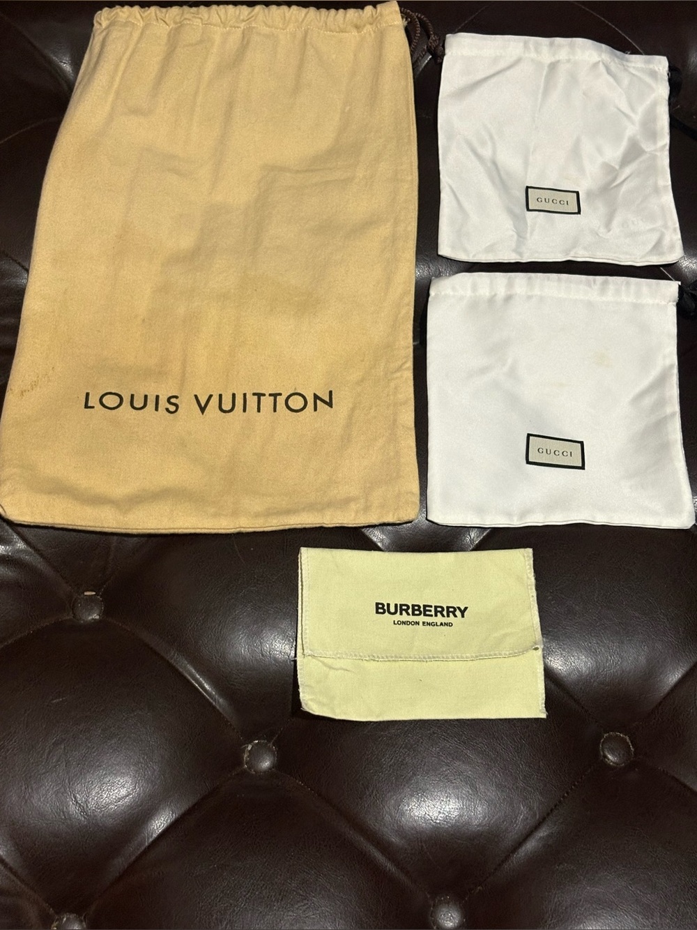 Authentic Burberry London England Dust Bag & Gucci Dust Bag Pouch.